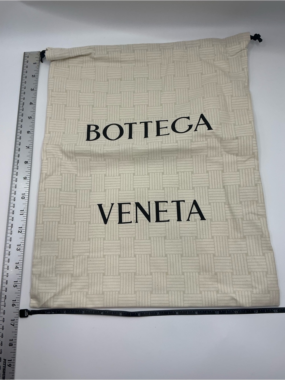 NEW Bottega Veneta Ivory Drawstring Logo Dust Bag authentic